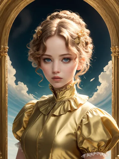 best quality, masterpiece, ultra high res, 1girl, looking at viewer, portrait of skswoman, frilled dress, matte skin, pores, hyperdetailed, <lyco:Jennifer Lawrence:1>, Dreamwave, (blood:1.25), (golden ratio:1.15), (impressive:1.25), <lyco:Dreamwave v2L:0.5...