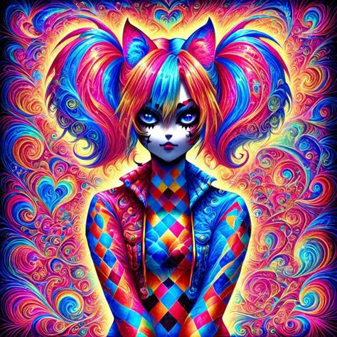 masterpiece,
psychedelicdream,  what is a cat? A cat is  Harley Quinn