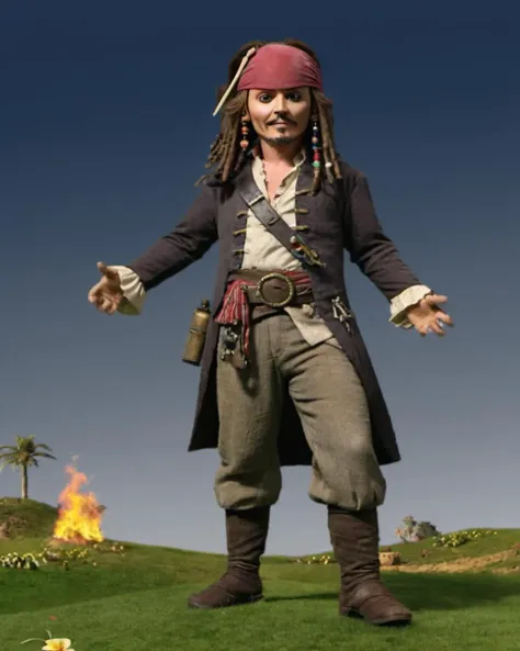 captain jack sparrow,epic,masterpiece,best quality <lora:teletubbiesxl:0.8>,teletubbiesxl