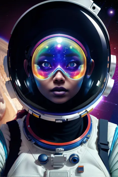 <lora:acidcore:0.4>, acid, trippy, woman wearing a space suit, galaxy, outerspace, astronaut || masterpiece, perfect quality, sharp focus, shallow depth of field, 8k