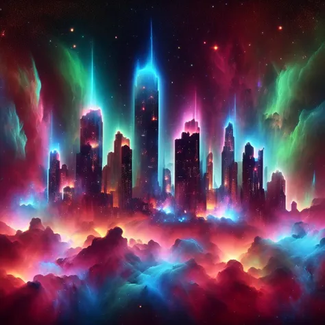 <lora:Cosmic_Nebula_Style:1.0> martius_nebula neon cityscape