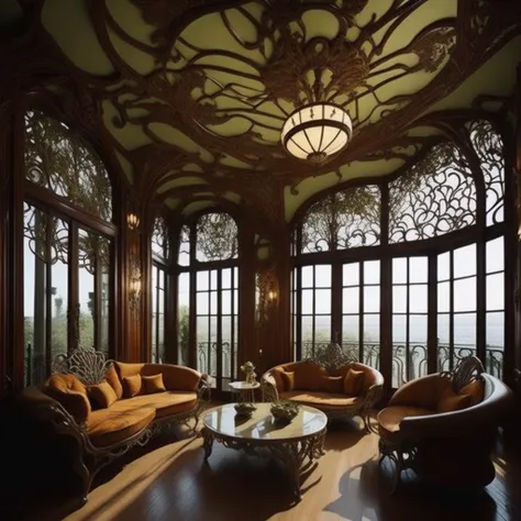 Art nouveau style interior design