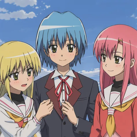 masterpiece,high quality,
<lora:Hayate no Gotoku!:0.8>,
3 people,
ADDBASE 3 people,
sanzenin nagi,1girl,blond hair,school uniform,angry,hug,
ADDCOL,3 people,
ayasaki hayate,1boy,butler clothes,smile,hug,
ADDCOL,3 people,
katsura hinagiku,1girl,school unifo...