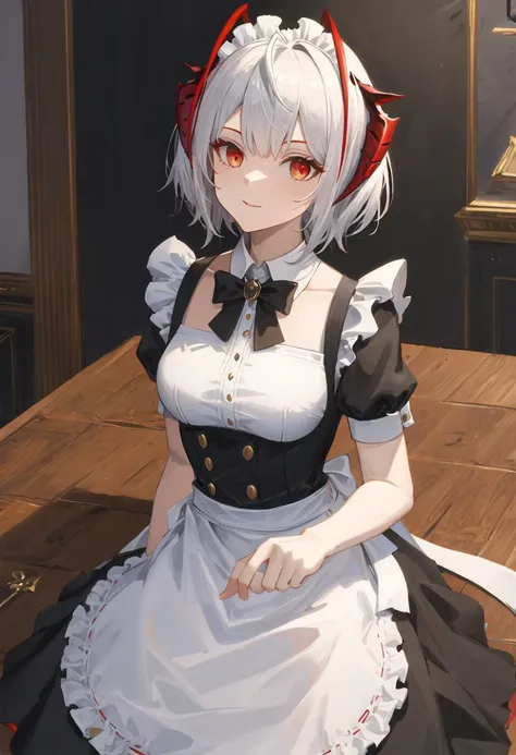 best quality, masterpiece, highres, solo, {w_arknights:0.90}, {maid:1.40}, {long maid dress:1.15}