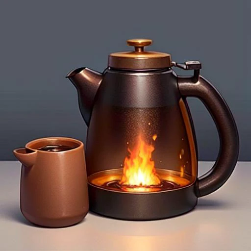 a close up of a tea pot and a cup on a table