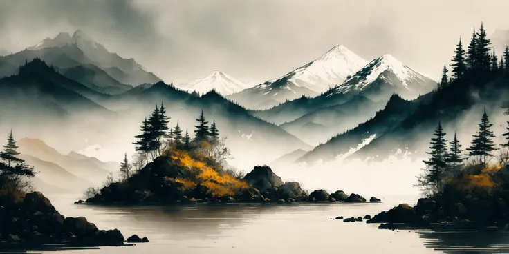 white background, scenery, ink, mountains, water, trees <lora:ink-0.1-3-b28-bf16-D128-A1-1-ep64-768-DAdaptation-cosine:1>