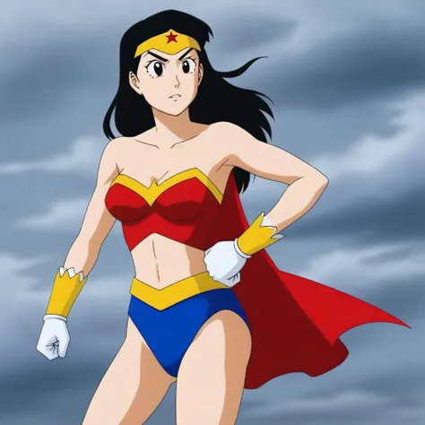 source_anime, 1girl, wonderwoman, solo, standing