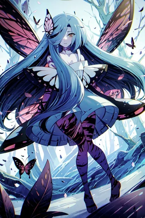 <lora:GlitchingBodyPart:1>  GlitchingBodyPart, glitch, <lora:RtPL-Ursula:1> ursula_(riviera), long_hair, bandages, sarashi, very_long_hair, hair_over_one_eye, butterfly_wings,, ultra detailed, masterpiece, best quality, aesthetic, detailed,