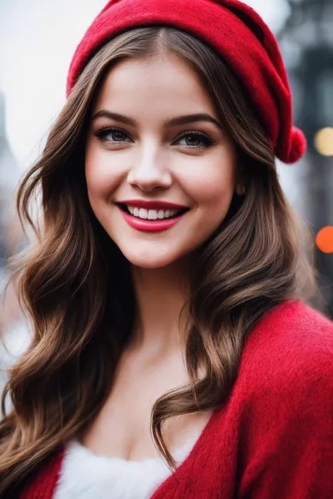 BarbaraP_SoloTI_v1,
(In a cozy, festive sweater with a warm smile and twinkling eyes, exuding a sense of holiday cheer and romance), (Amidst the bustling streets of London during the holiday season, where carols and laughter create a symphony of love and c...