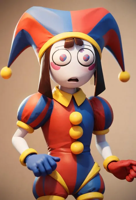 a close up of a toy figure of a clown with a clown hat