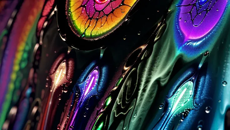 <lora:PsychedelicFluids:0.6>  (((extreme close-up))) of raindrops on a window, reflections, highlights BREAK
laser prism spectrum gradient background lighting, (quantum matrix interference pattern foreground), (((vibrant))), ((shiny)), Cthulhu