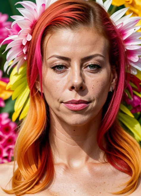 close up portrait of alexisfawx-ti , by Flora Borsi, style by Flora Borsi, bold, bright colours, ((Flora Borsi)), by Andreas Gursky