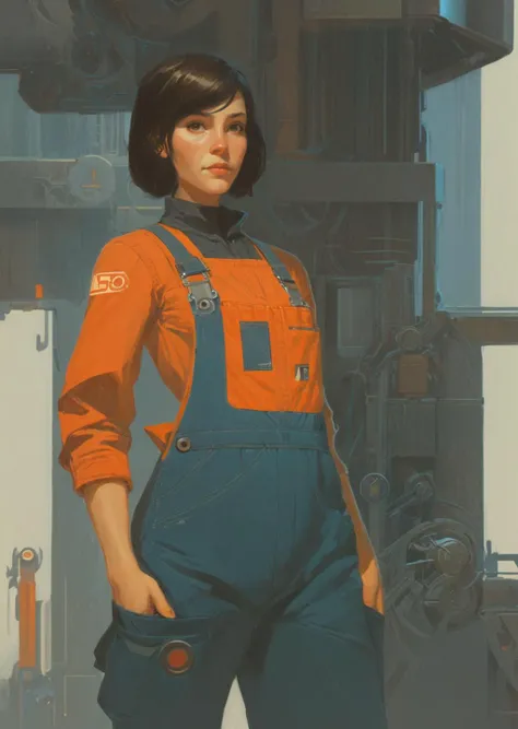 concept art by syd mead
by James Gilleard
1girl , worker overalls, factory
<lora:FF-Style-James_Gilleard:0.7>
<lora:concept_art_syd_mead:0.5>
[(details:1.2): [ (many small details:1.3) : [ (many ultrasmall details: 1.2):(very detailed ultrasmall edges and ...