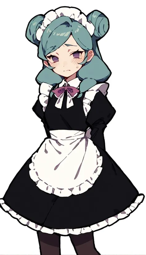 a cartoon image of a woman in a maid outfit