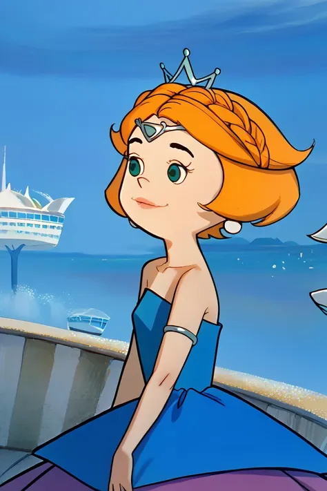 score_9, score_8_up, score_8_up, ,thejetsons_style,source_anime, solo, 1girl, totkzeldadress, smile, looking away, crown braid, ...