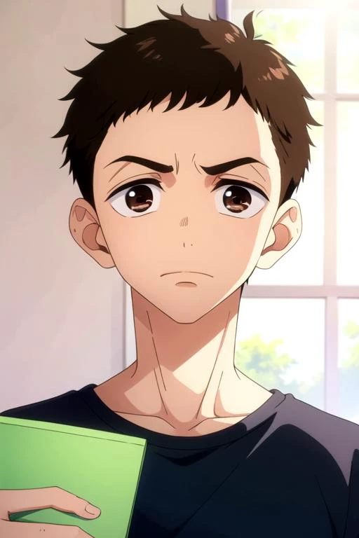 masterpiece, best quality, wallpaper, 1boy, solo, male focus, looking at viewer, , , <lora:junpei_murao:0.66>, junpei_murao, brown hair, brown eyes