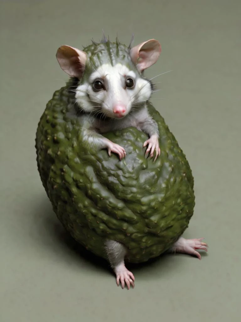 concept art, exquisite Opossum, Relaxed, <lora:avocado_skin:1> avocado skin