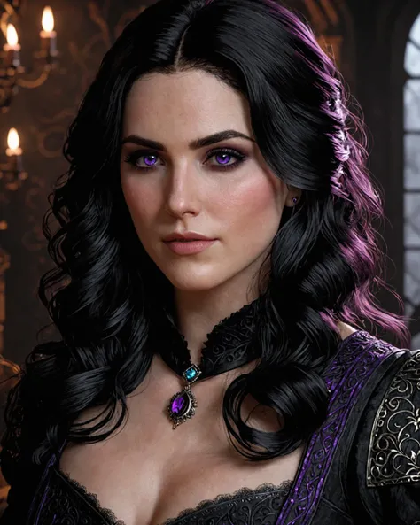 ((ultra detailed, masterpiece, best quality))
<lora:W3Yennefer:0.8>
W3Yennefer, 1girl, solo, purple eyes, close to face portrait, blush, dark makeup on face, inside the living room of castle