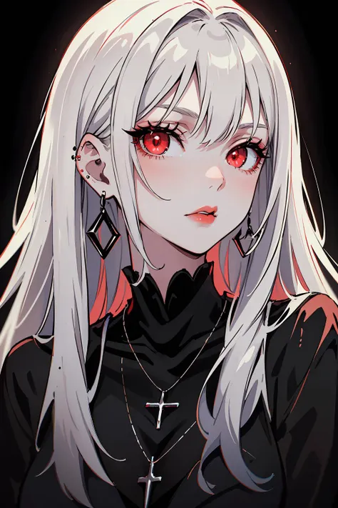 anime girl with white hair and red eyes