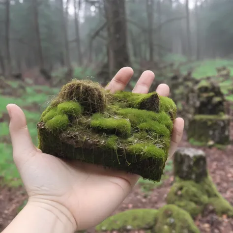 A moss covered ruined girl,