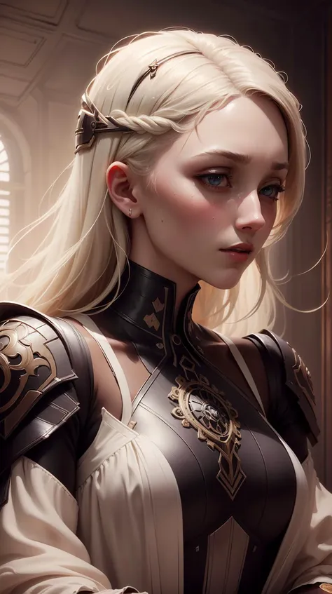 <lora:TheEmpireStyle:1> TheEmpireStyle, white, sansa saoirse ronan, intricate, elegant, highly detailed, digital painting, artstation, concept art, smooth, sharp focus, illustration, art by artgerm and greg rutkowski and alphonse mucha and william - adolph...