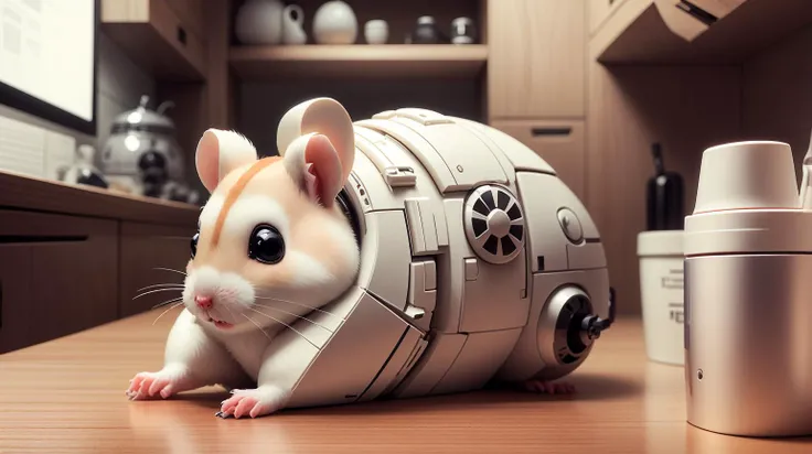 <lora:TheEmpireStyle:1> TheEmpireStyle, white, hamster, hi-tech plastic