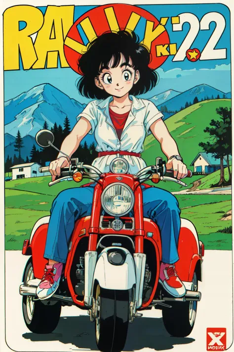 a close up of a person on a motorcycle with a mountain in the background