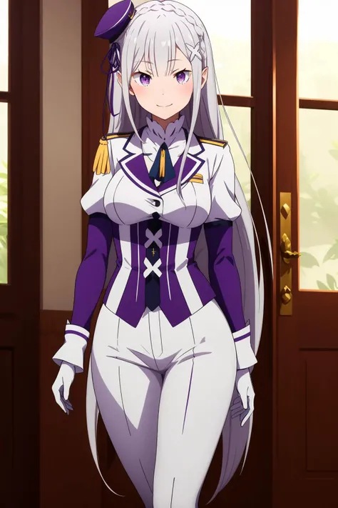 <lora:ä»é¶åé4V-000007:0.8>,ç±èèé,1girl,emilia (re:zero),pointy ears,grey hair,white hair,very long hair,blunt bangs,purple eyes,crown braid,sidelocks,x hair ornament,hair flower,purple ribbon,very long hair,
<lora:add_detail:0.3>,<lora:è°æ´c...