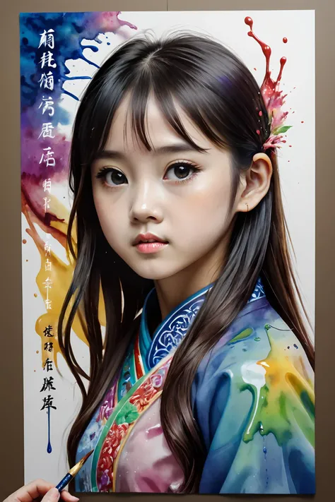 Colorful, multiple colors, intricate detail, splash screen, photorealistic, intricately detailed fluid gouache painting, calligraphy, acrylic, watercolor art,
masterpiece, best quality, 1girl, <lora:kwFemaleBeta42_SDXL_v1:1>, chinese,waifu