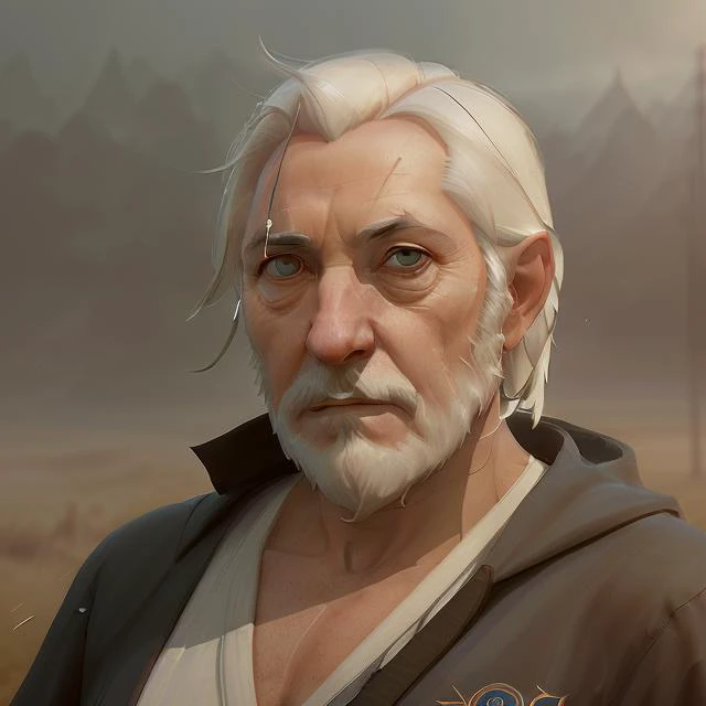 <lora:kittyPuddinAkaSinner_sinnerartV1:0.7>, photorealistic photo of a handsome male wizard, short beard, white wizard shirt with golden trim, white robe moving in the wind, long white hair, fully clothed, perfect face, handsome, (perfect composition:1.4),...