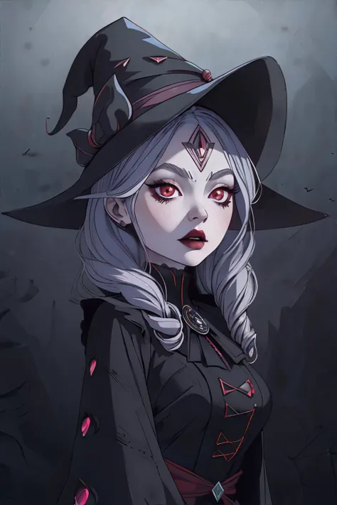 <lora:mecchakawa:0.7>, mecchakawa, Vampire woman, wearing Witch-inspired pointed hats with intricate details || <lora:mecchakawa:0.3>, mecchakawa, masterpiece, 8k, high resolution, shallow depth of field, sharp focus