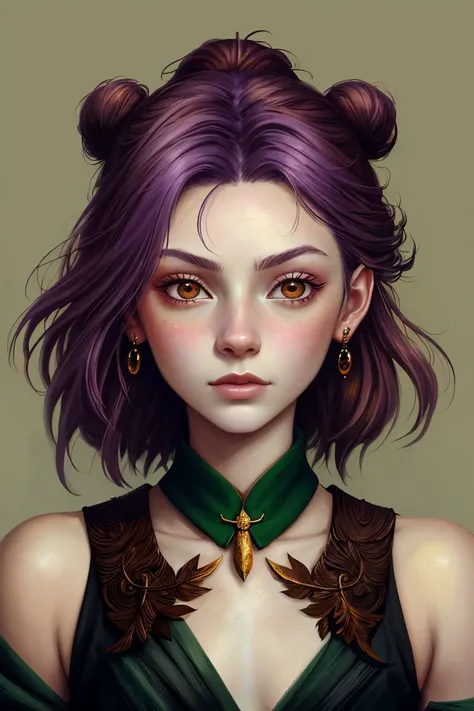 (concept art, digital artwork, illustrative, painterly, matte painting, highly detailed:1.15), <lora:sd15_SavannahRaeDemers_v2:.9> SavannahRaeDemers, focus on eyes, close up on face, wearing jewelry, leaf color hair styled chinese bun,