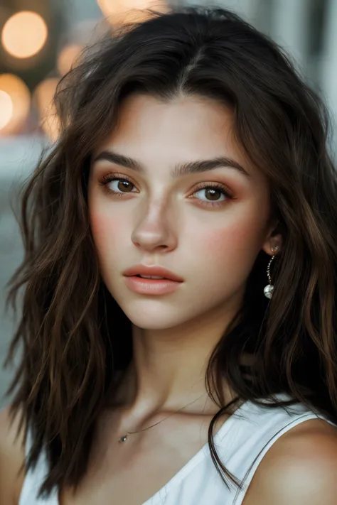 hyperrealistic rendition, ultra detailed, realistic, high definition, realistic photo of <lora:sd15_SavannahRaeDemers_locon_64_v1-000006:1> SavannahRaeDemers, focus on eyes, close up on face, wearing jewelry, hair styled as Straight Beach Waves, candleligh...