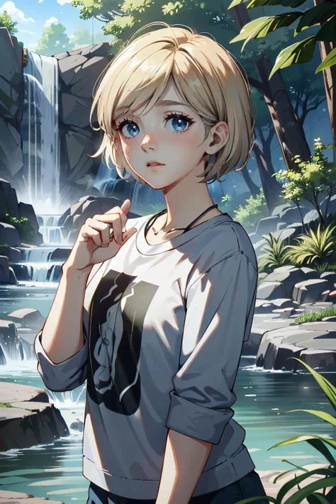 ((ultra detailed, masterpiece, absurdres))
<lora:TLOUSarah:0.9>
TLOUSarah, 1girl, blue eyes, blonde hair, short hair, Dreamy Waterfall Surrounded by Lush Greenery