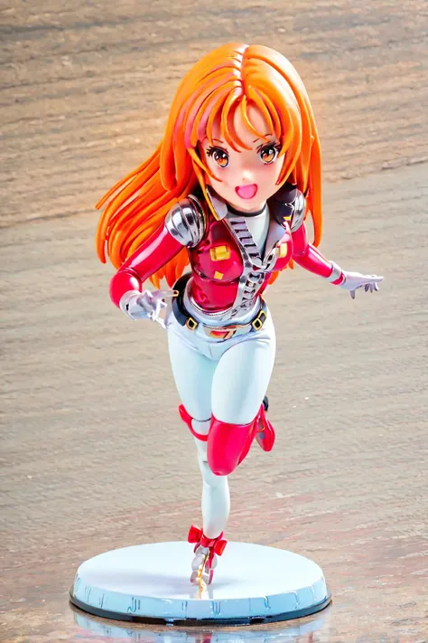 a close up of a toy figure of a woman with orange hair