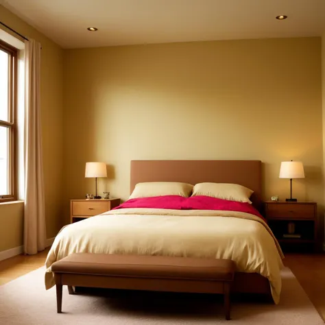 arafed bed with a pink blanket and a brown headboard