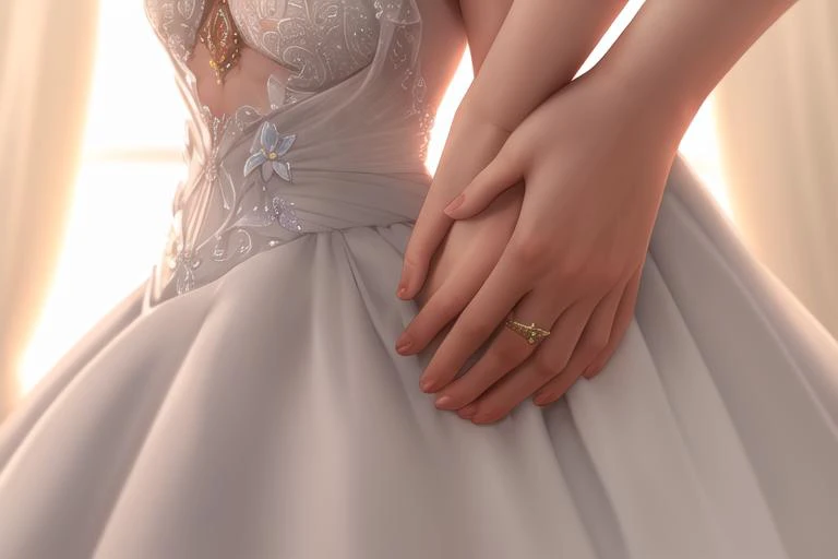 [macro closeups biotic wedding photo of humans interlocking holding hands, proper proportions, copy paste, vibrant colors, prior...