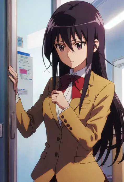 best quality, masterpiece, highres, solo, {amakusa_shino_seitokaiyakuindomo:0.90}, 1girl, blazer, school_uniform