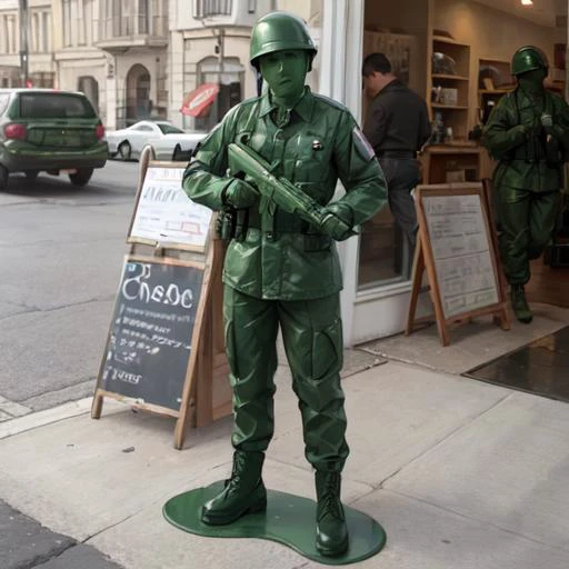 Plastic Green Army Toy Soldier Costume LORA