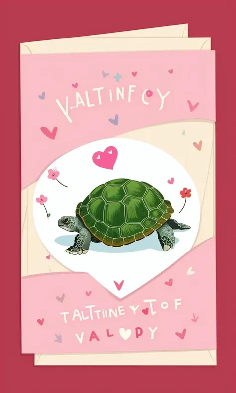 Vcards2024, valentine, simple background, turtle,