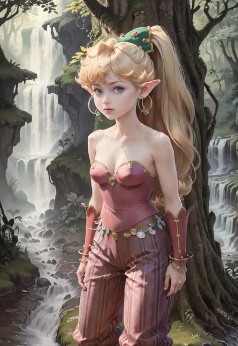 (masterpiece, top quality, best quality, official art, beautiful and aesthetic:1.4, photorealistic:1.2, vibrant colors,), cute:1.3, fantasy forest, secret of mana, <lora:squeezerExperimental_:0.6>,
 <lora:seikendensetsu2_primm-10:1>,primm, ponytail,  pants...