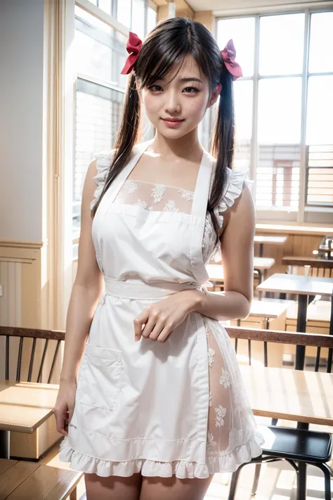 araffe asian woman in a white dress posing for a picture