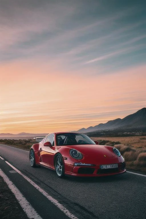 <lora:retroMoto:1>, retroMoto two porsches driving down a road with a sky backgroundt, (High detail RAW Photo), (masterpiece, photorealistic, heavy shadow, dramatic and cinematic lighting, key light, fill light), sharp focus, film grain, grainy, cinematic,...