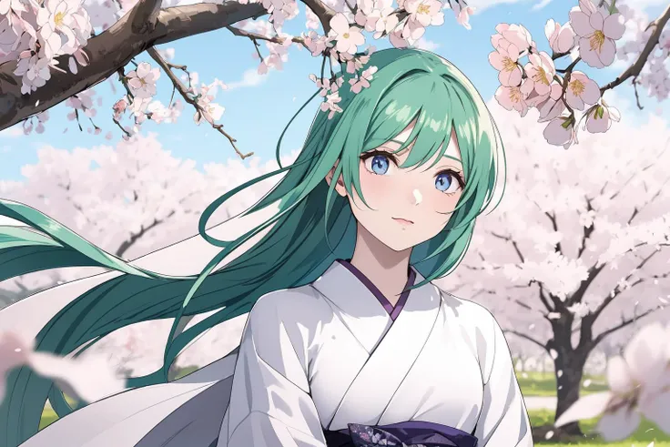 (RAW photo, best quality), 1girl,  natural lighting, outdoor,
 <lora:innai_kansen_orikawa_satsuki_v2_2:1>, orikawa satsuki, 
spring, beautiful kimono, cherry blossoms,