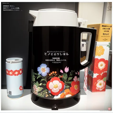 there is a tea pot with a flower design on it