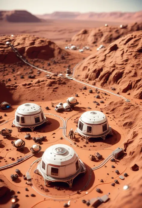 a close up of a model of a desert with a lot of buildings