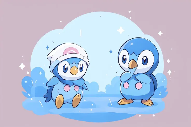 cartoon penguins with a bandage and a bandage on their head