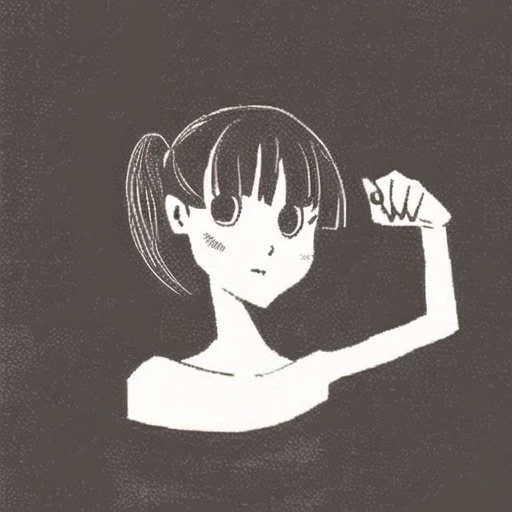 <lora:sovhobb2:1.0>, sovhobb, picture, cartoon, drawing,1girl, bangs, bare shoulders, black background, brown eyes, brown hair, fingernails, hand in hair, long fingernails, looking to the side, parted lips, portrait, short hair, simple background, sketch, ...