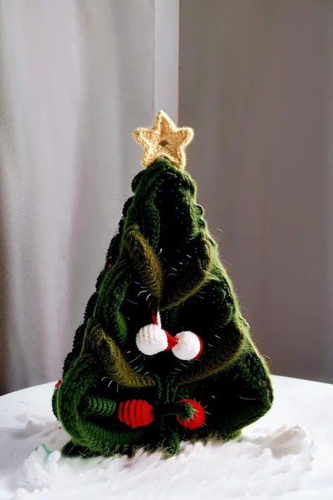 knittedstyle, a Christmas tree <lora:knittedstyle2:1.5>