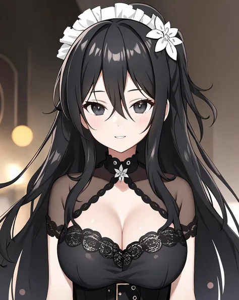 a girl, black hair, black dress
<lora:Fubuki_SK:0.7>